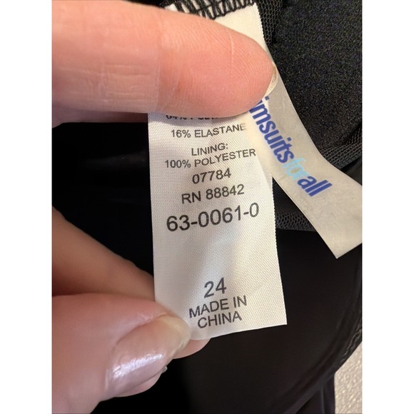 Swimsuits For All New With Tag Black Swim Dress Size 24 Beach Resort - Picture 8 of 10